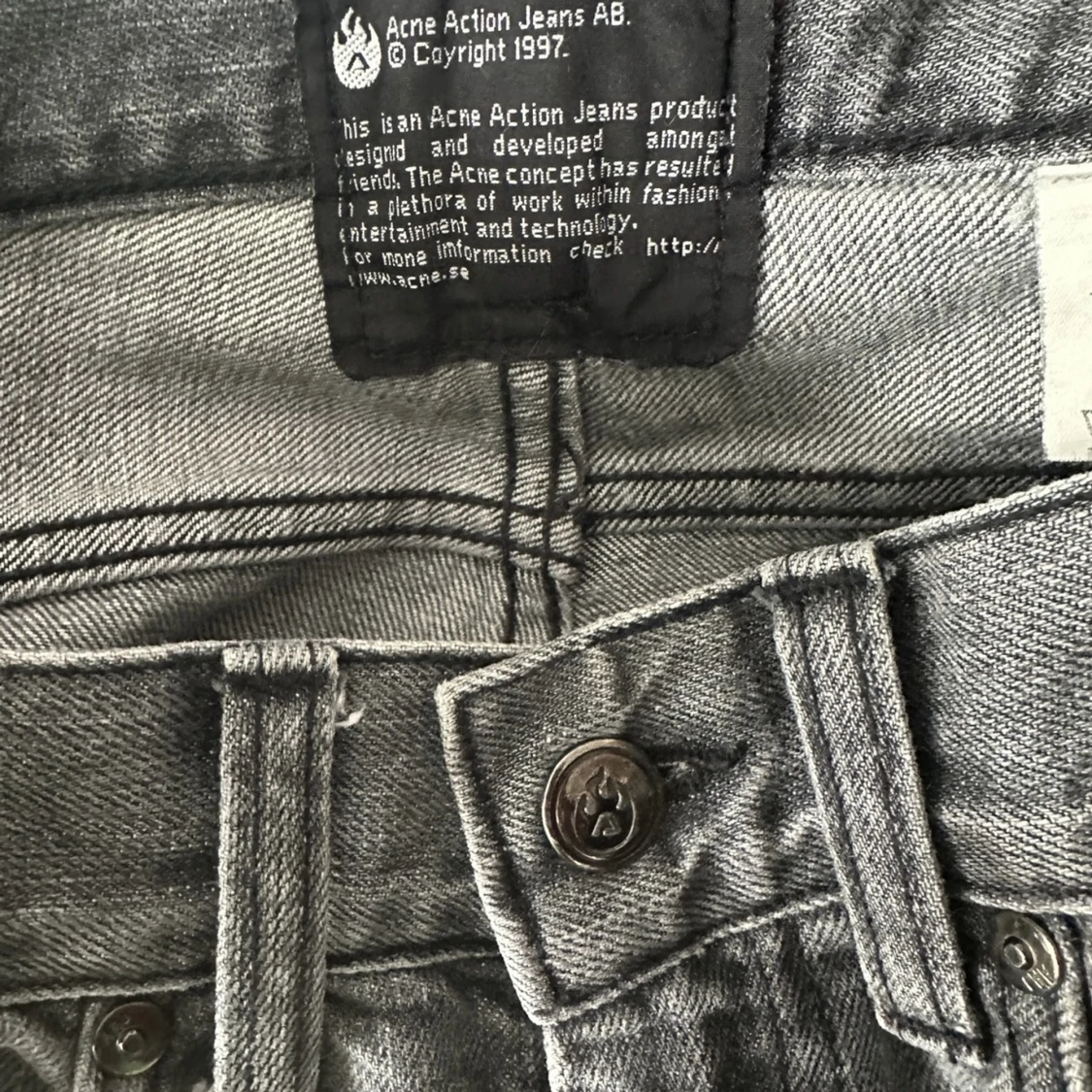 Acne leather patch denim - 91