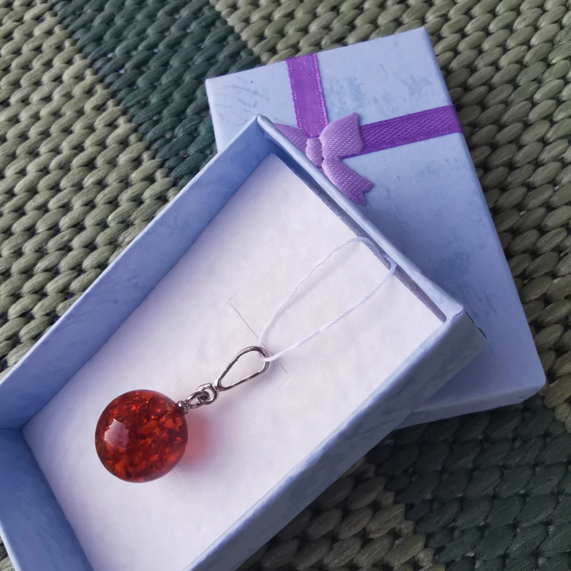 Nytt Bärnsten silver hänge, Amber pendent