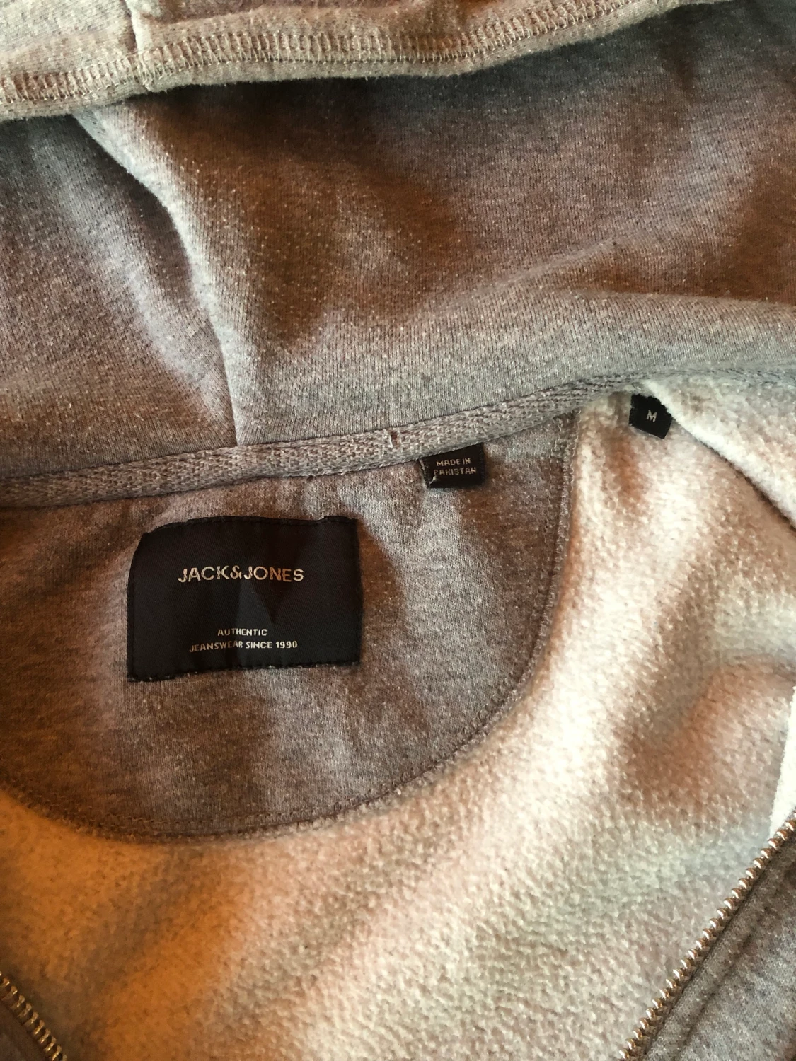 Grå zip hoodie  - 90