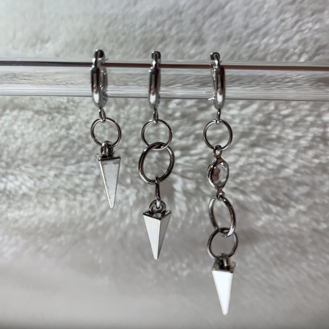 3 par, layerd hoops with pyramid studs - 91