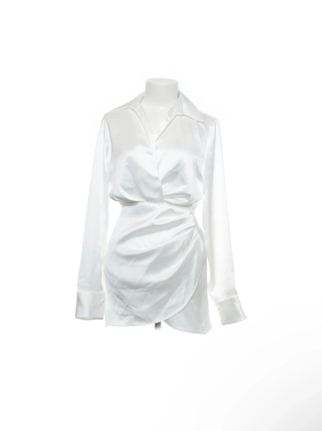 Vit satinklänning från zara