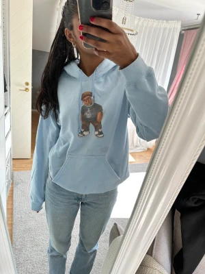 Hoodie - Hoodie med tecknad Travis Scott som Björn ifrån Fashion Bear, har en fläck men ska nog gå bort om den tvättas en gång till. Nypris: 700 därav priset 