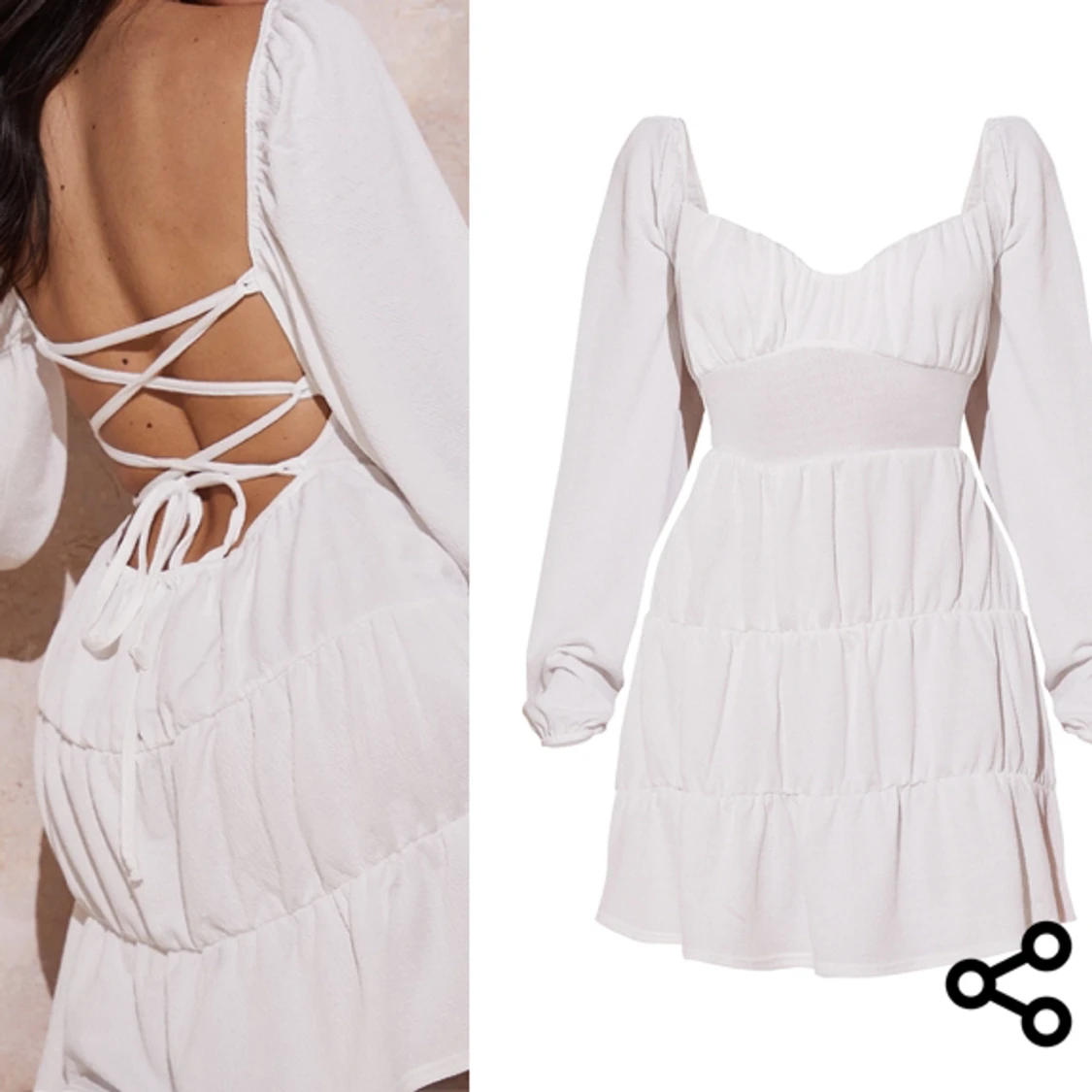 Vit klänning med öppen rygg - 90