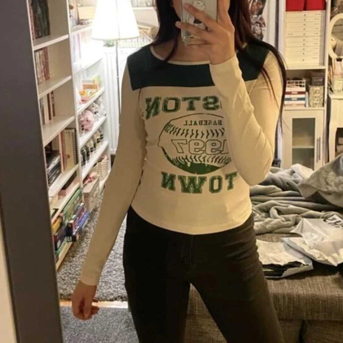 Beige/grön topp ☘️ - 90