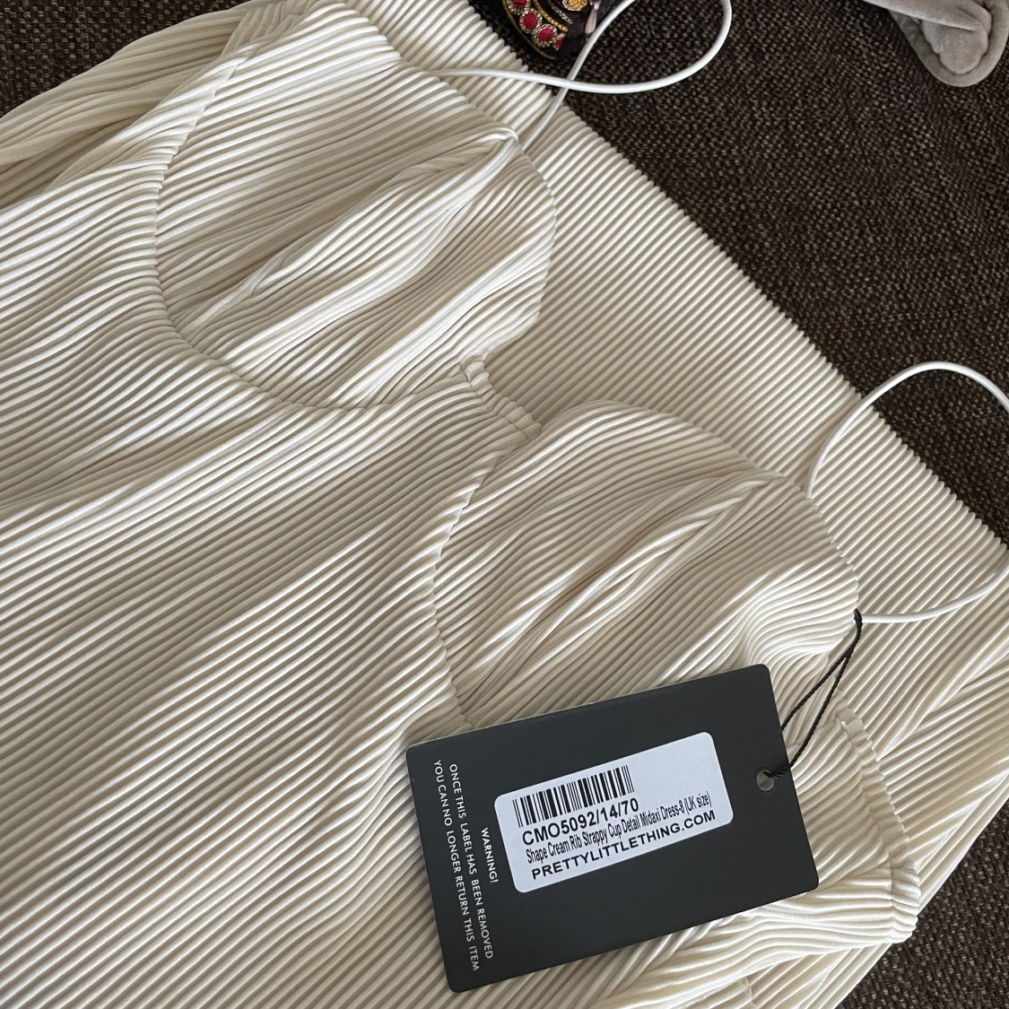 Shape Cream Rib Strappy Cup Detail Midaxi Dress - 91