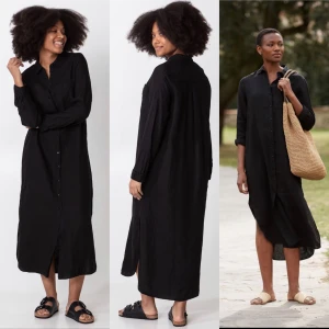 NY! Linne klänning  - NY linne skjortklänning i stl L från indiska. Tyvärr för stor för mig. Ord pris 749;- slutsåld 