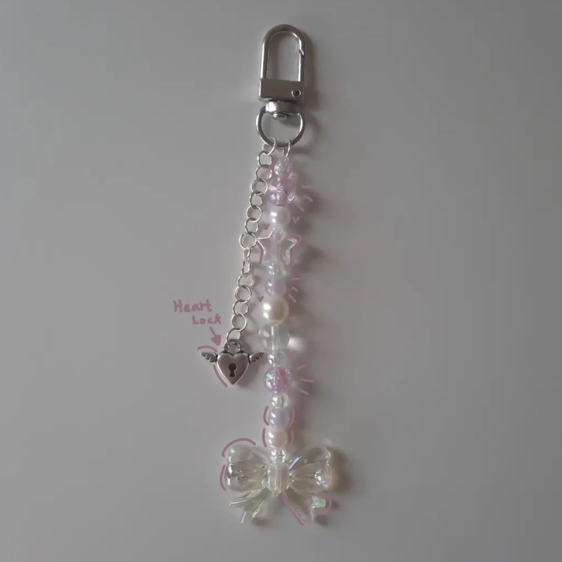 Purple bow lock keychain! 