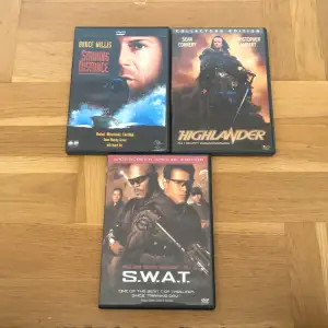3 stycken filmer. S.W.A.T, striking distance och highlander. 40 kr/st