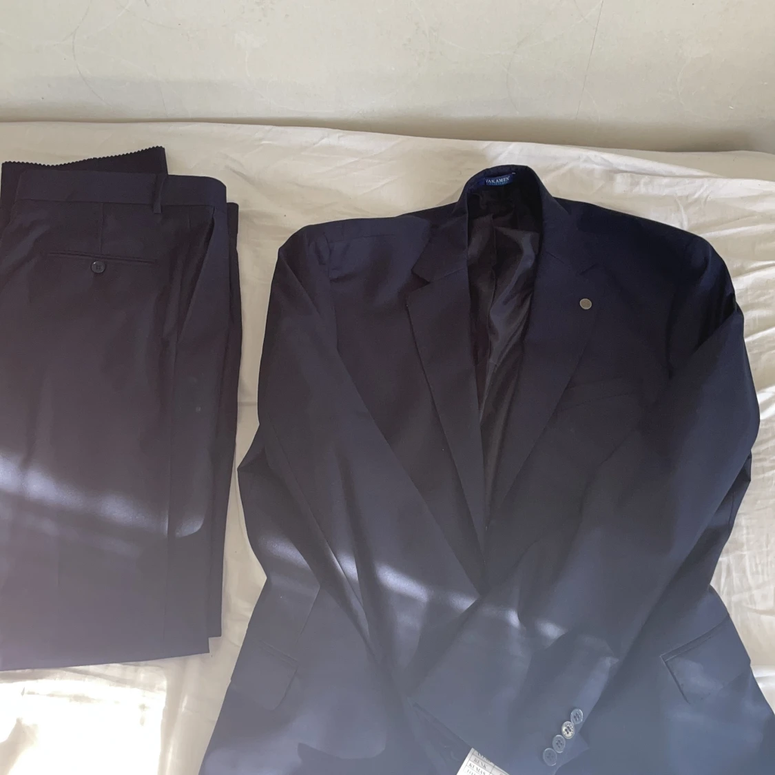 Män Kostymsett Navy Blue Size L/XL/57-58 - 90