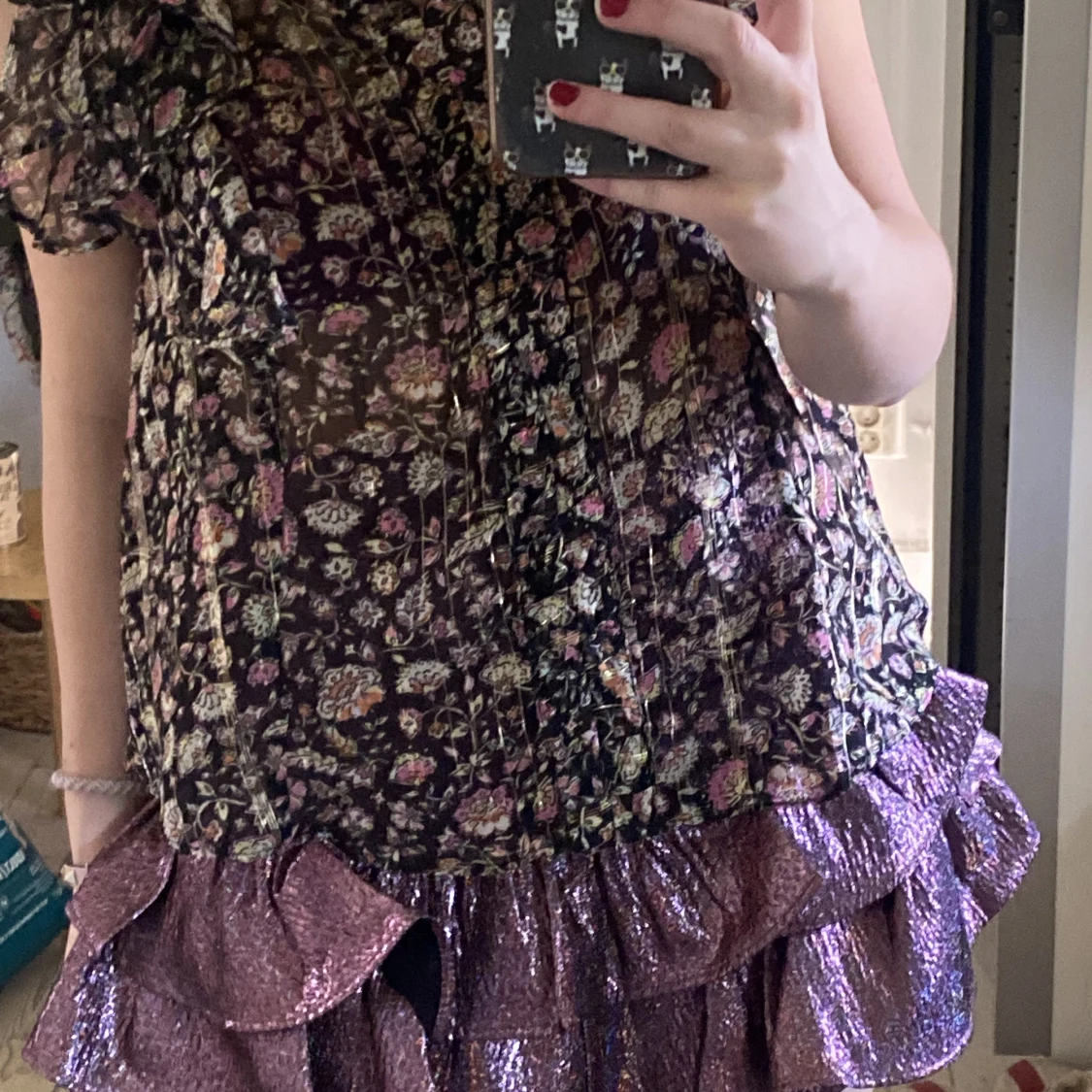 ZARA LILLA GLITTER VOLANGKJOL - 91