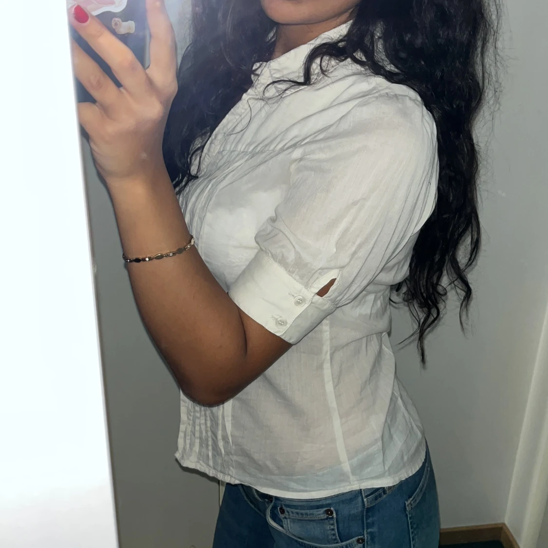 Vit vintage blus - 90