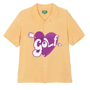 Orange Golf Wang skjorta med lila sammetstryck från WINTER 2019. Knappt använd och i superfint skick utan några tecken på användning eller skador! 