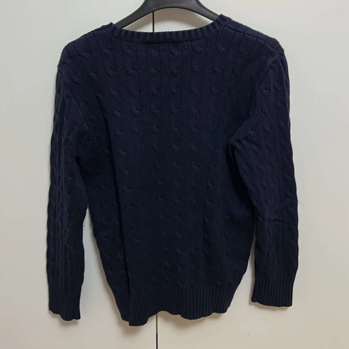 Stickad mörkblå Polo Ralph Lauren tröja - 90