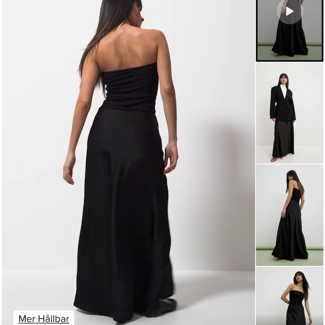 Maxi kjol i satin - 90