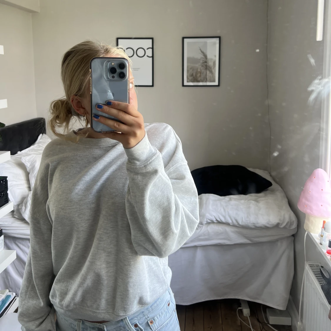 Grå sweatshirt  - 90