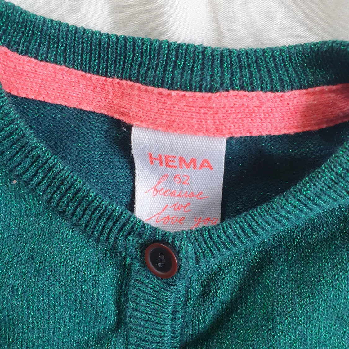 Bebis kofta, glitter grön, hema, stl 62 - 91