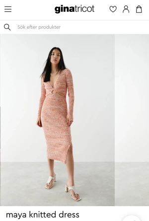 Cut outklänning  - Helt ny, strl S, cut out klänning från Gina tricot, orangemelerad 