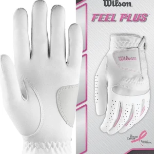 Golfhandske vänster dam - Oöppnad vänster golfhandske för dam från Wilson i storlek M. Vit med rosa detaljer💕