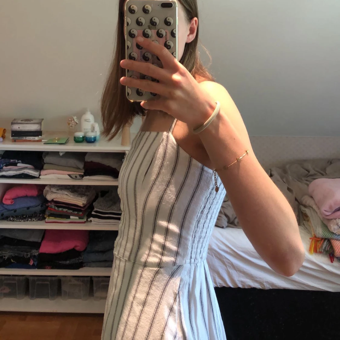 Vit randig klänning - 91