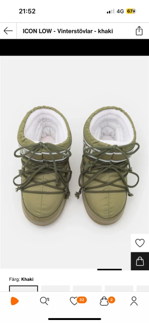 Moonboots gröna låga - Hej! Jag säljer mina fina gröna moonboots. Köpa förra säsongen men har tyvärr inte kommit till användning. Helt nya utan defekter. Egna bilder finns också. Köptes vintern 2022 i butik  i Göteborg till min vintersäsong i Sälen men användes inte tyvärr.
