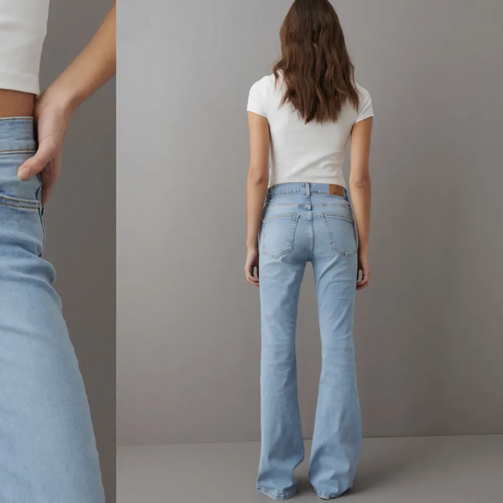 Ett par fina low waist bootcut jeans från gina. Använda fåtalgånger och är i jätte bra skick. Skriv vid frågor💕. Jeans & Byxor.