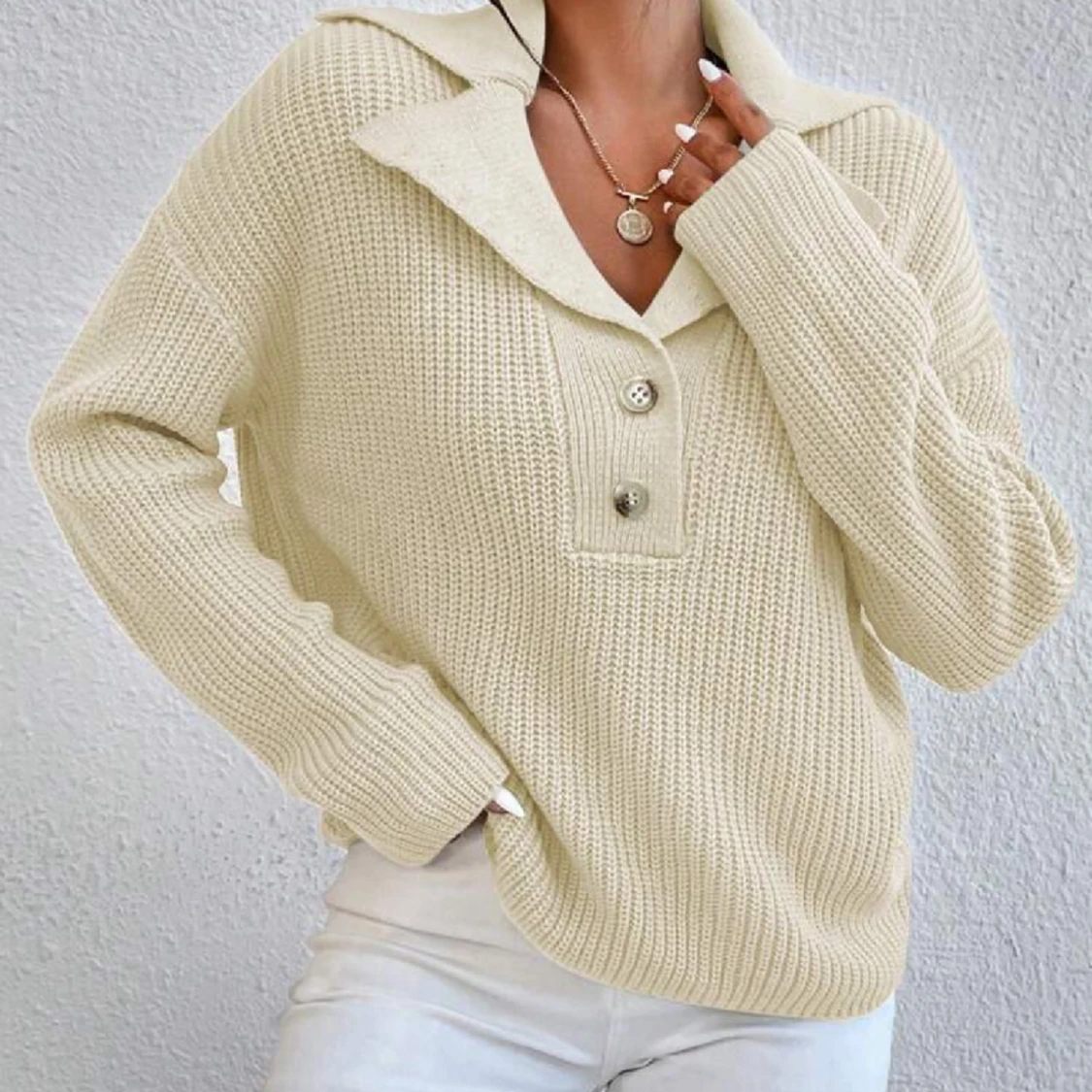 Ribbstickad tröja - 90