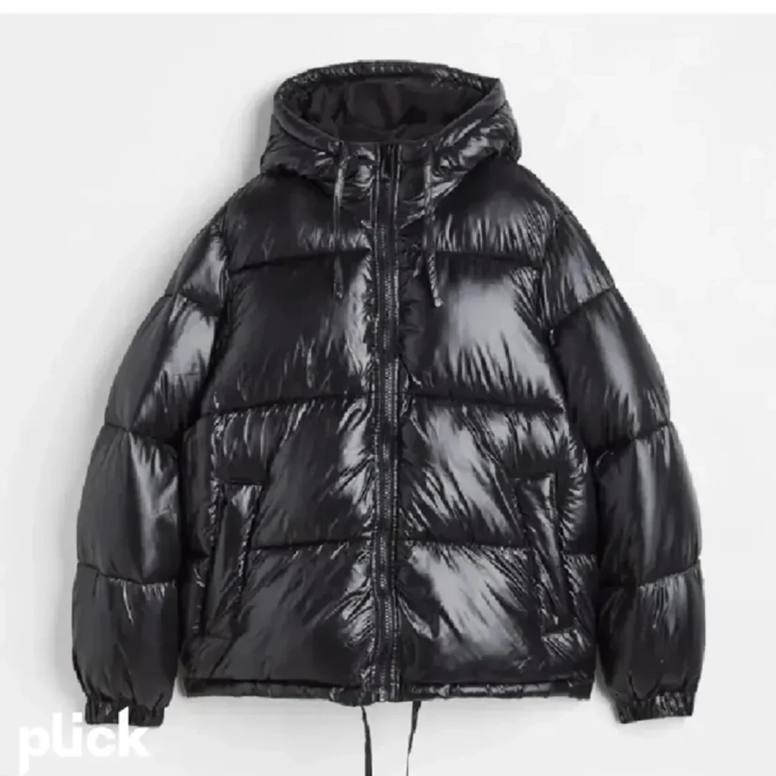 Glansig svart jacka Hm