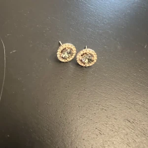 Lily and rose örhängen studs - Guld/ grönblå Sten Lily and rose