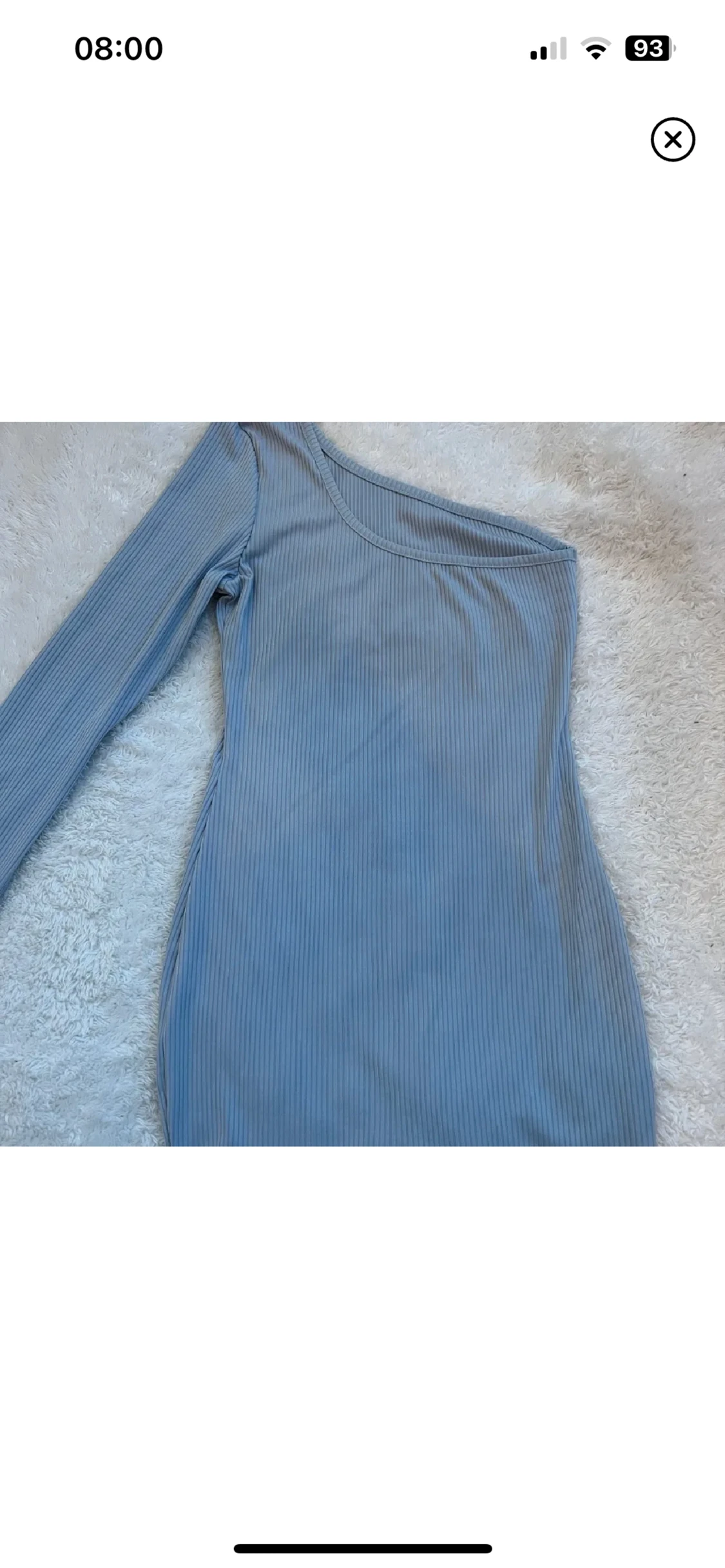 Blå one shoulder klänning - 90