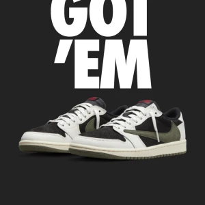 WTS Jordan 1 low x Travis Scott olive green - Vann dessa på EA på snkrs app. Det är storlek 39. Bid 5000 Bin 5500 Bid ökar med 100kr