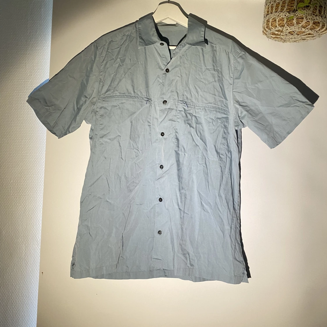 Kortärmad Skjorta i grå/blå - 90