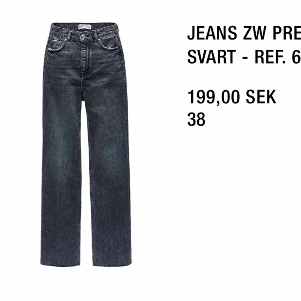 Gråa jeans ifrån zara, storlek 38! Jag är 177cm och för mig är de perfekt längd. Jeans & Byxor.