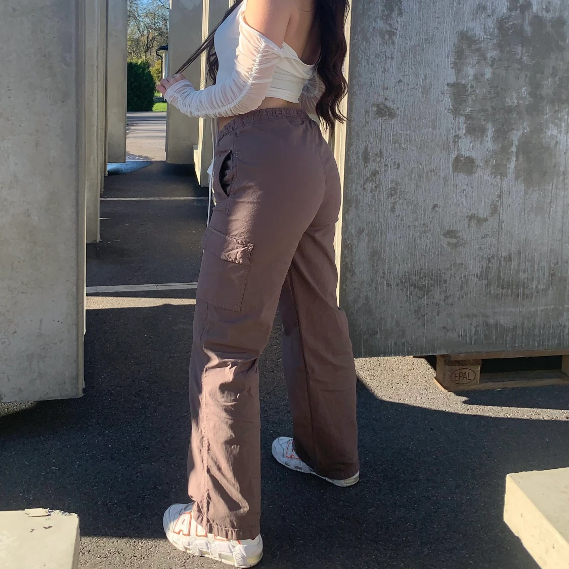 mellanbruna cargobyxor - 90