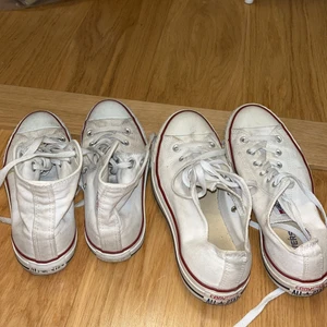 Converse  - Säljer dessa snyggingar, kommer tvätta upp dom och se till att dom är vita och snygga vid evt köp:) Stolek 36.5 och 40