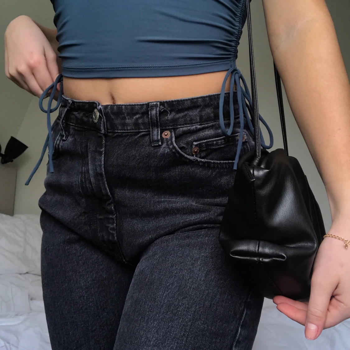 Gråa split jeans