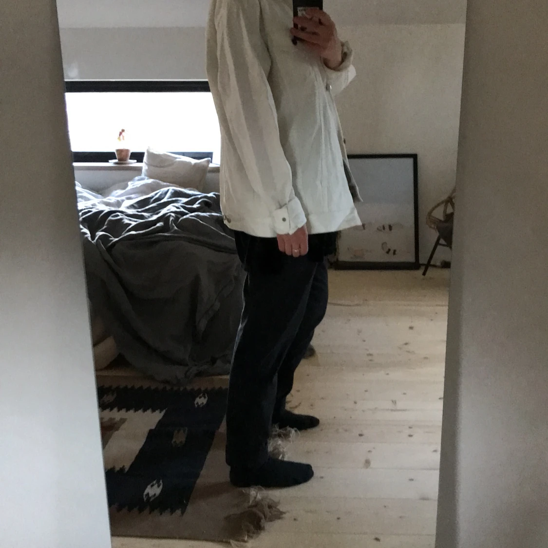 Vit jeansjacka oversized - 90