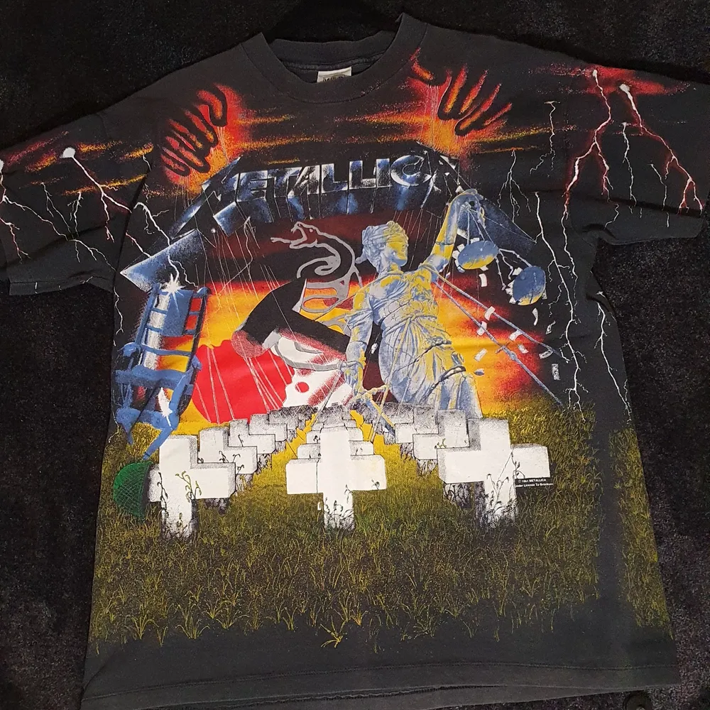 Rare 1991 metallica BROCKUM full pattern vintage T-shirt size XL  Good vintage condition  Super rare band T-shirt from 1991 Made in the USA. T-shirts.