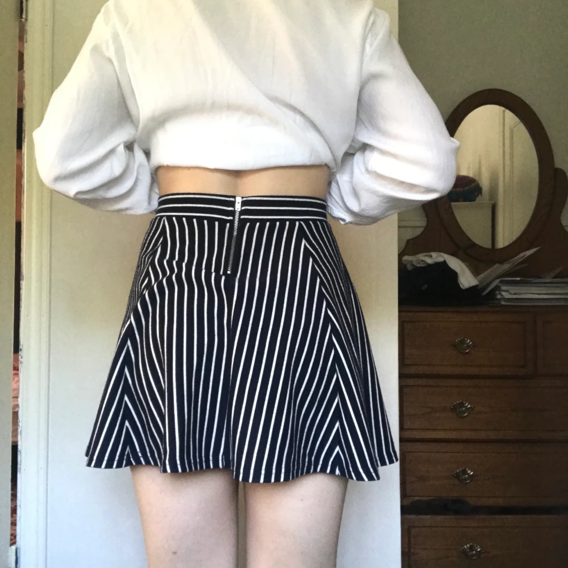 Marinblå klockkjol - 90