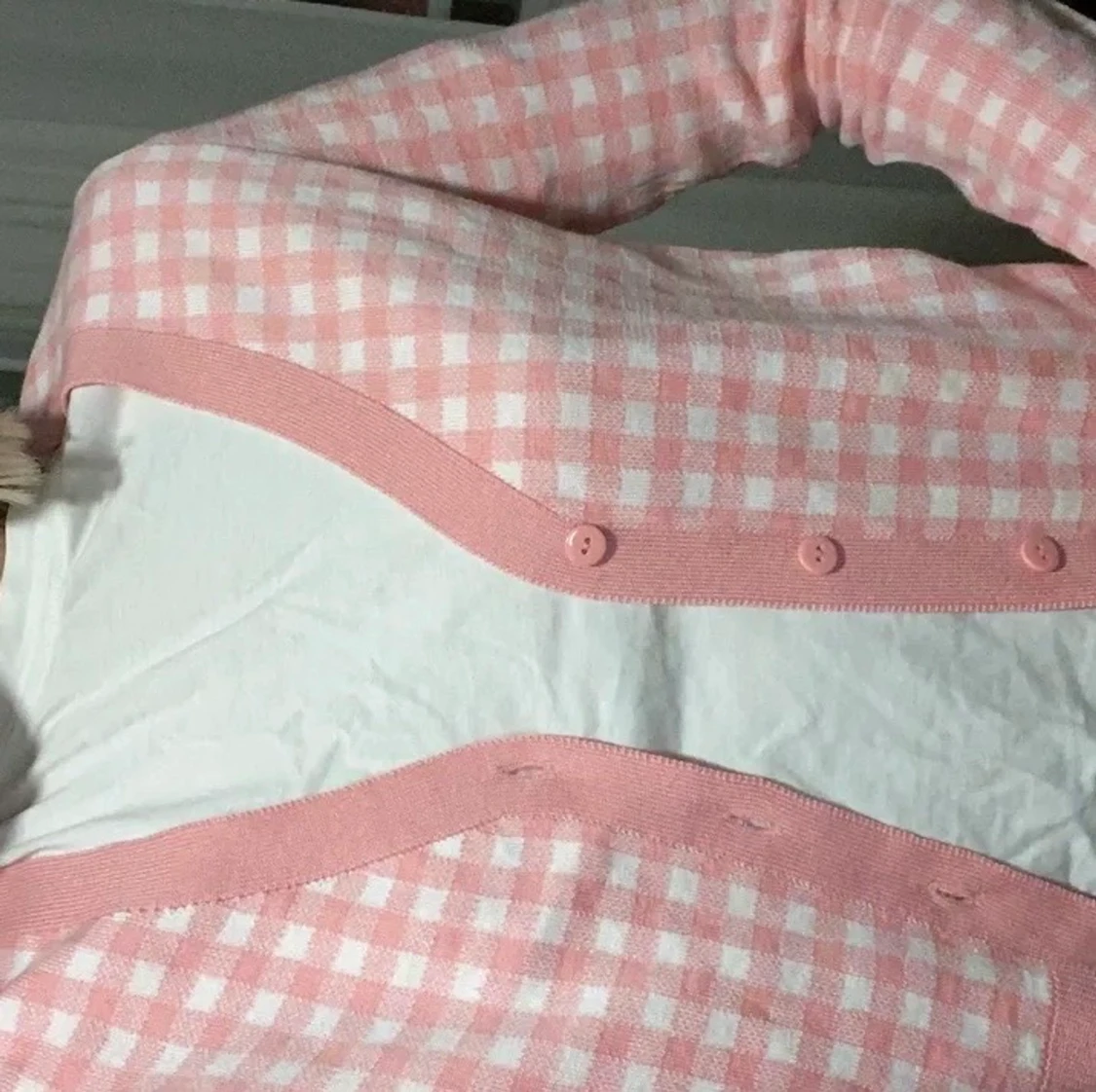 Rutig rosa kofta - 91