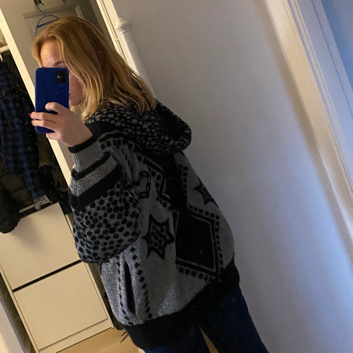 Mönstrad hoodie - 91