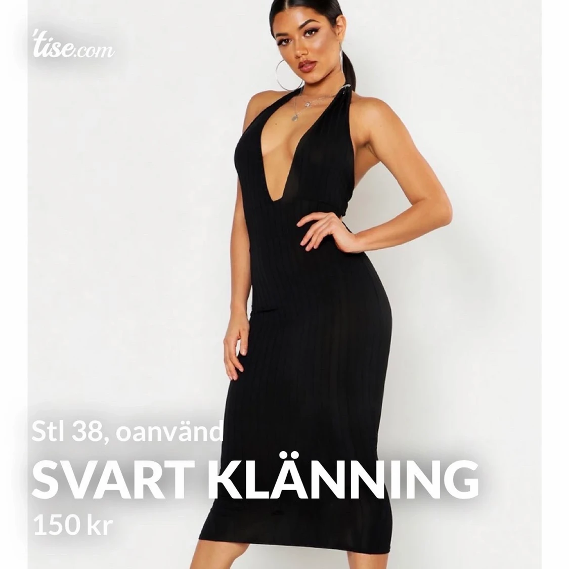 Maxikläninng med halterneck,stl 38