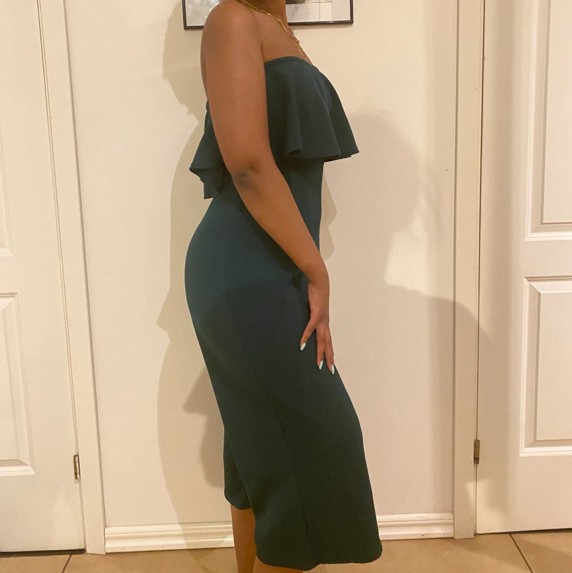 PLT Bardot 3/4 Jumpsuit med Volang - 90