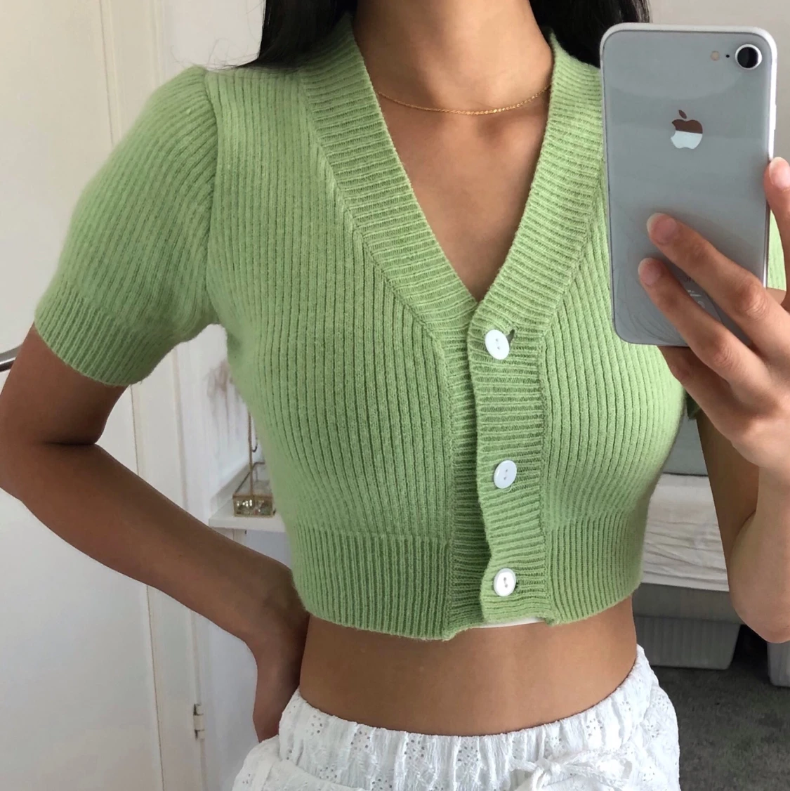 Grön croppad topp - 90