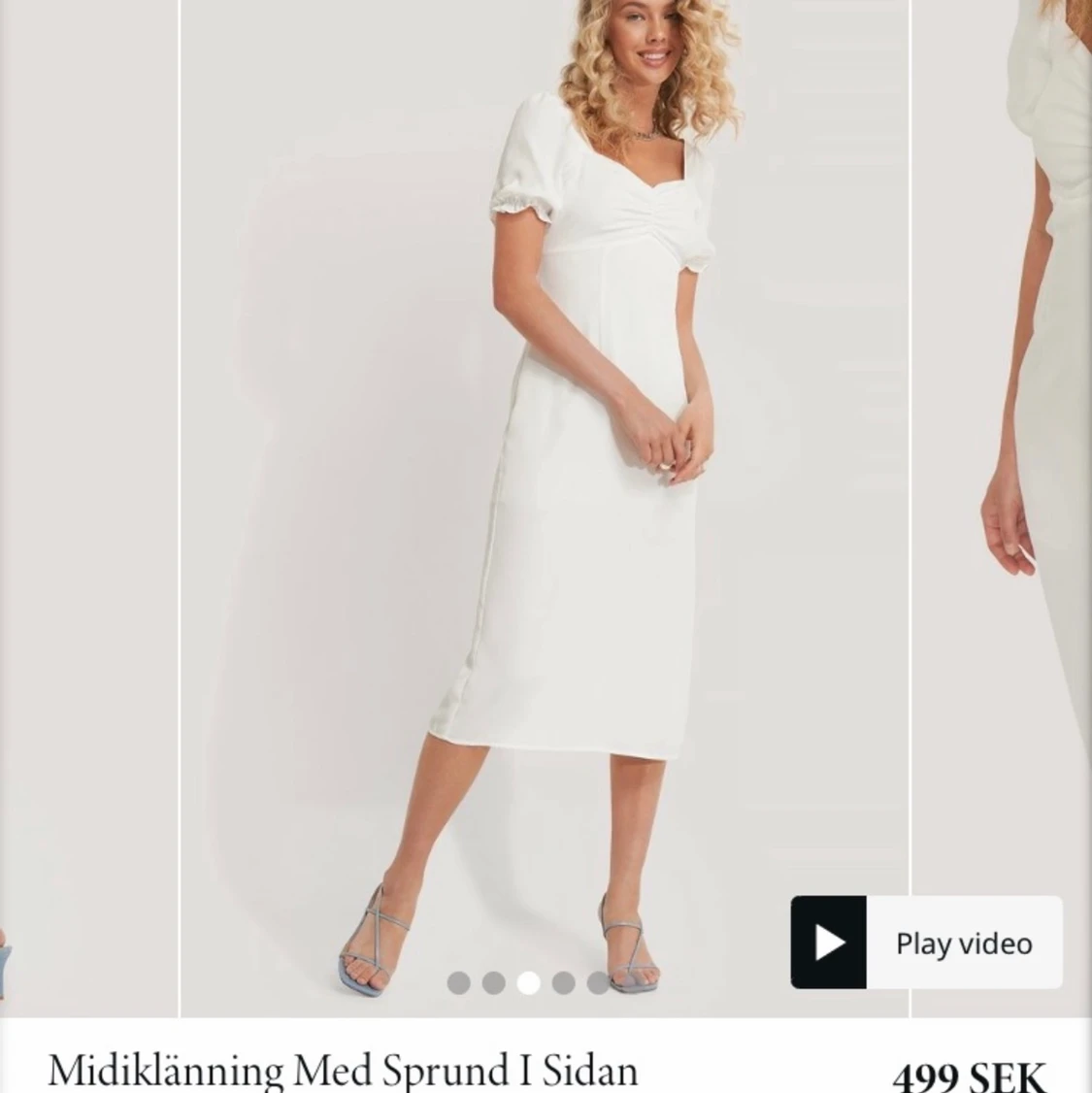 Vitt sommar klänning från Nakd storlek 34