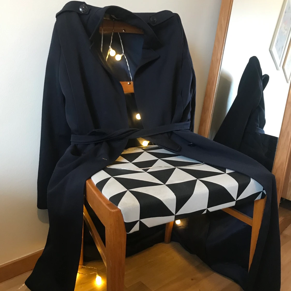 Vintage marinblå trenchcoat 