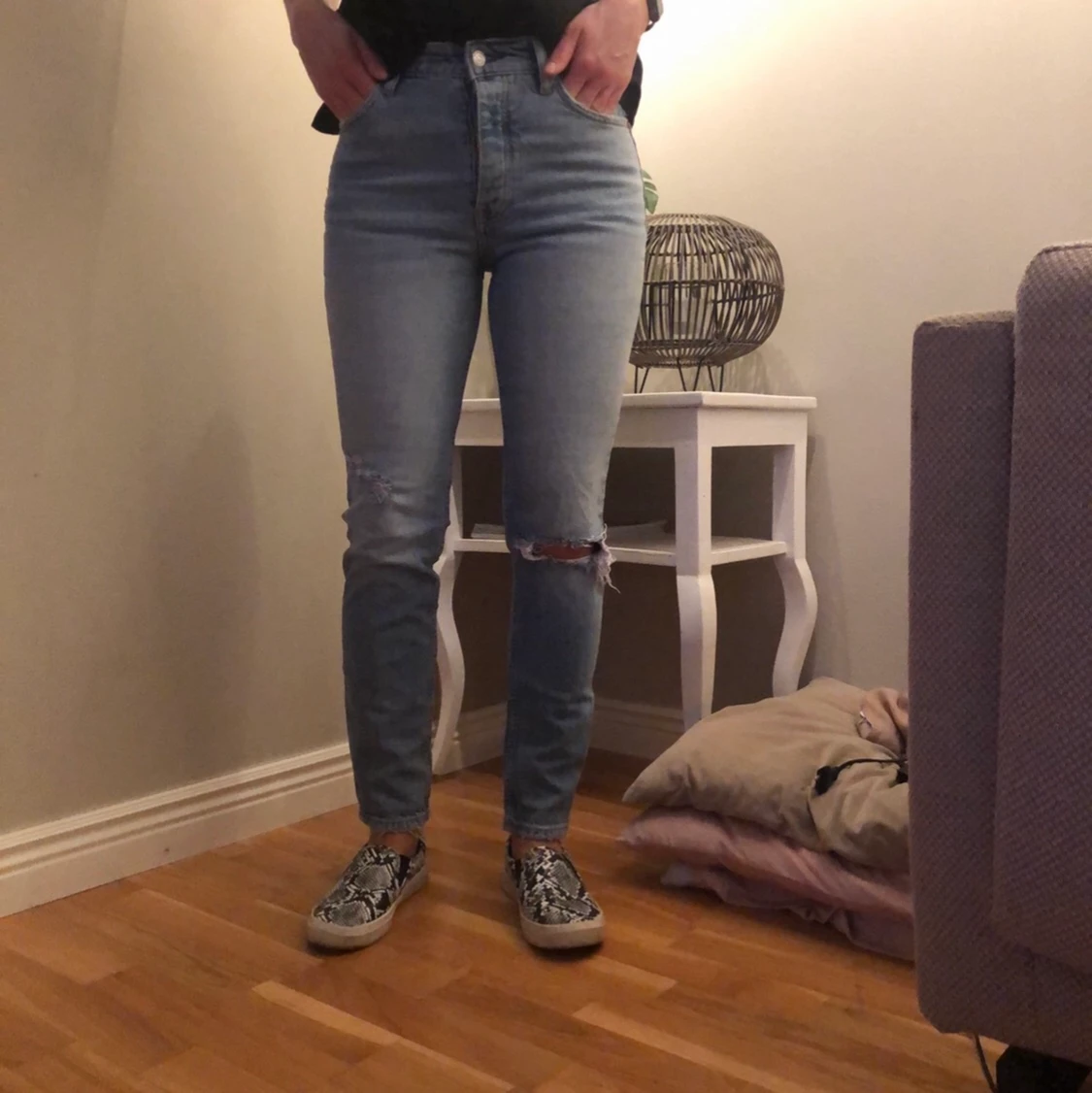 Snygga jeans med hög midja