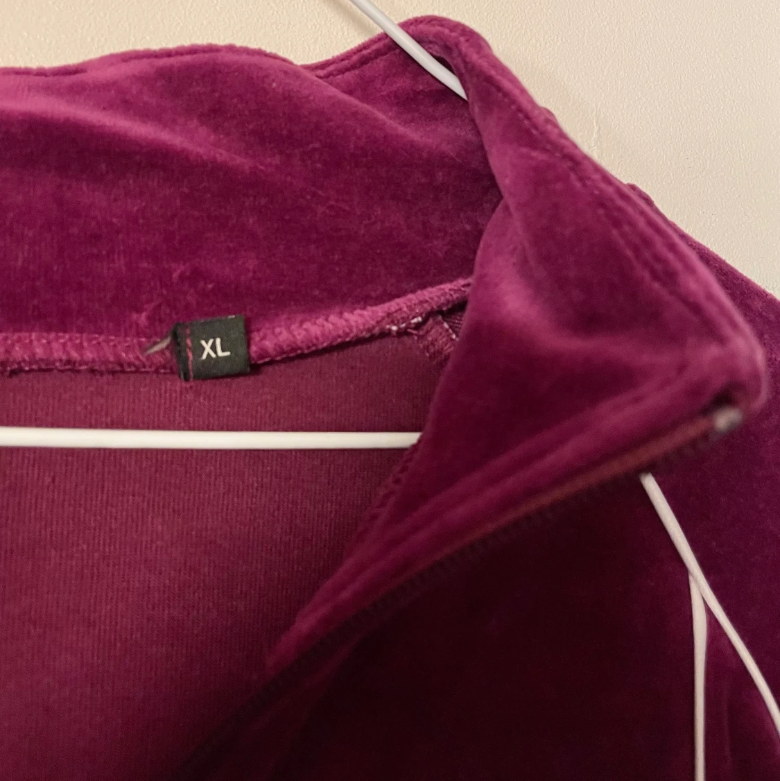 Velour Zip Hoodie Purple XL - 90