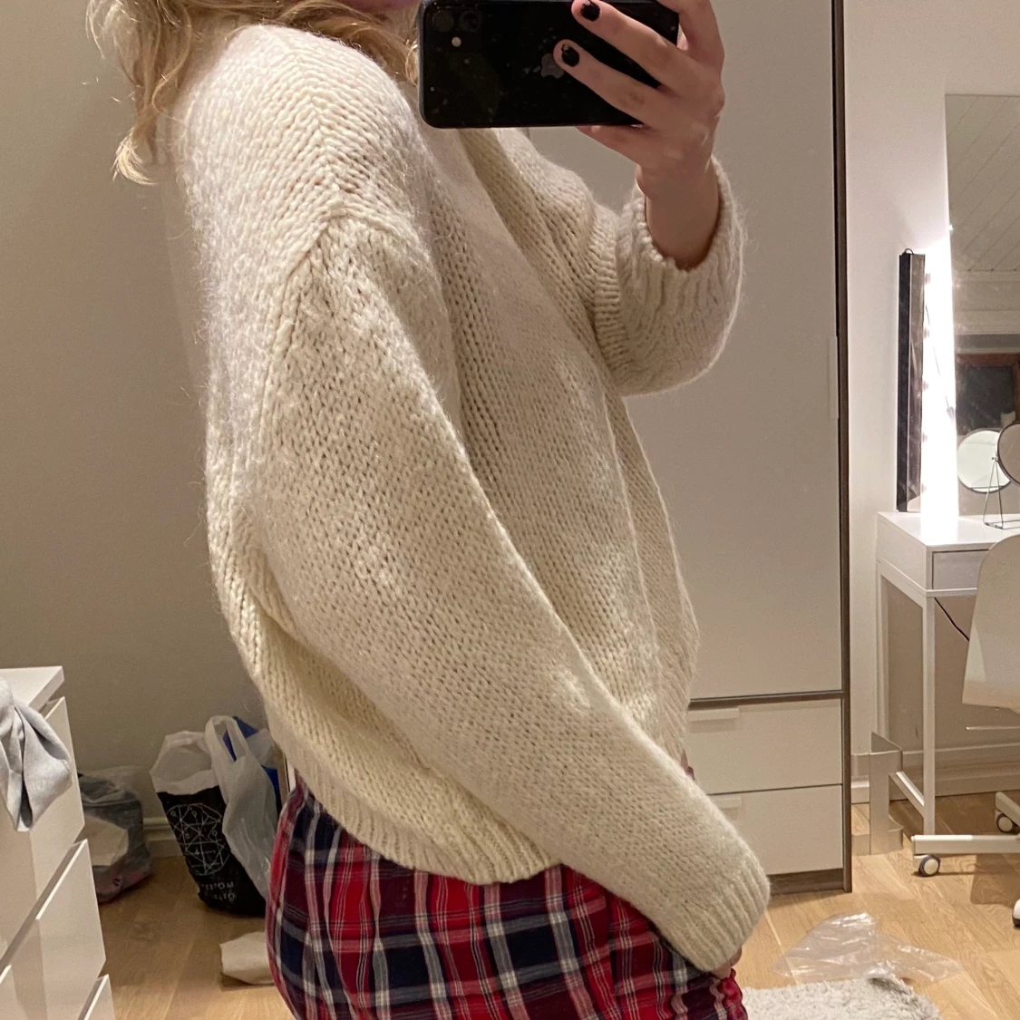 Vit stickad tröja från Zara - 90