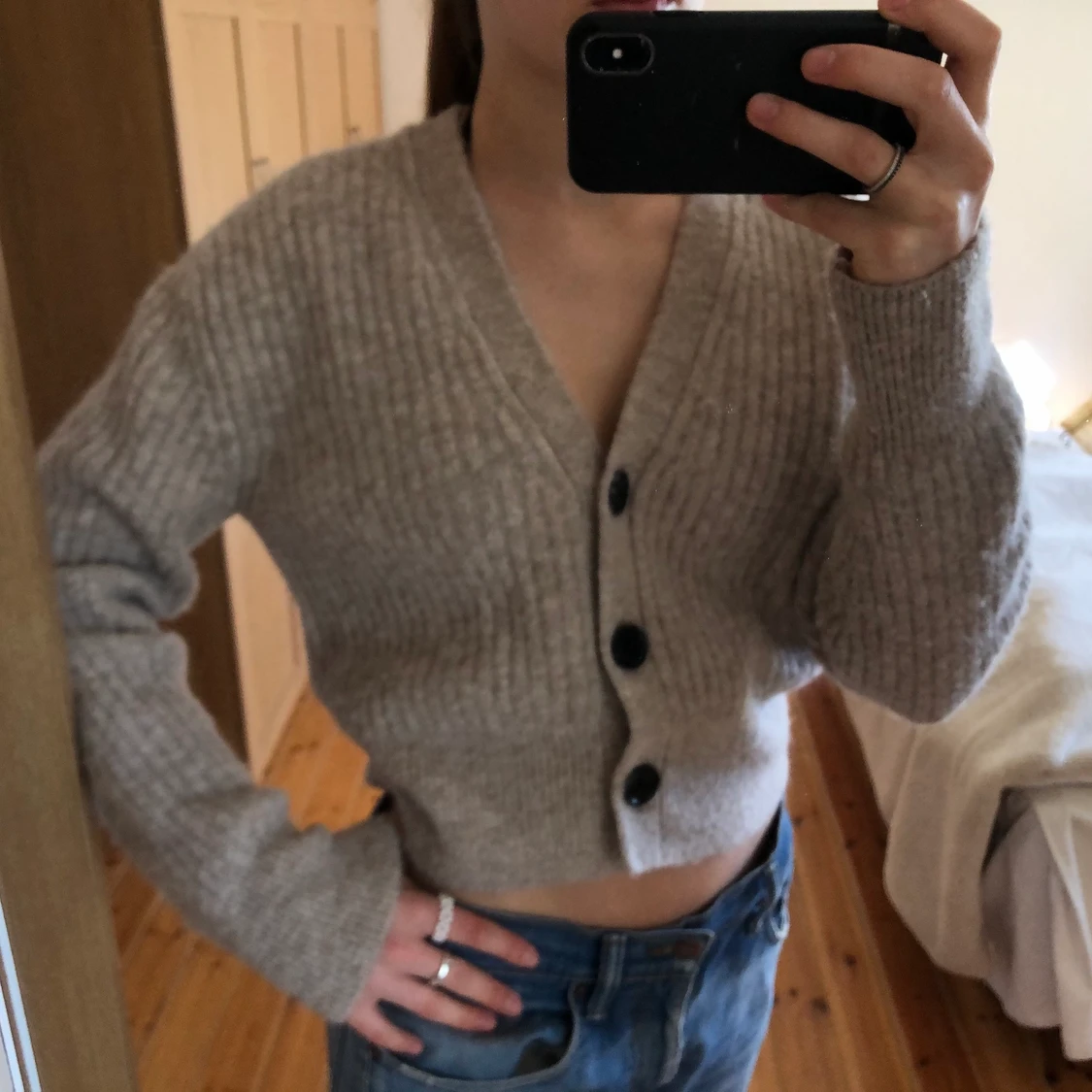 Beige stickad kofta - & other stories - 90