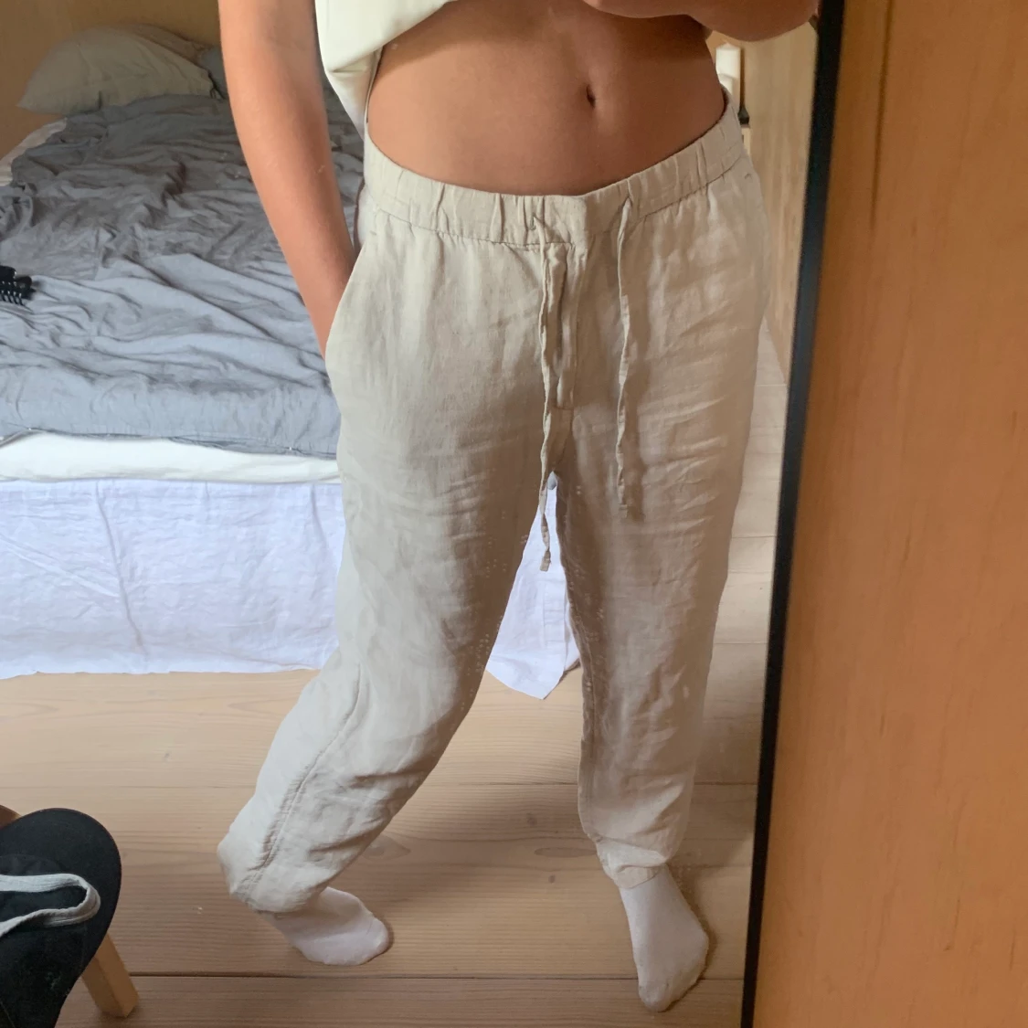 Beiga linnebyxor från hm!!